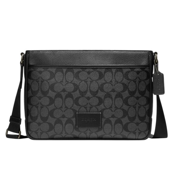 NEW Coach District Signature Print Leather & Canvas Crossbody Bag Mens Bag - Picture 1 of 7